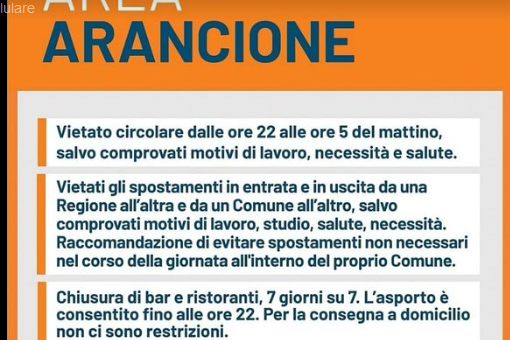 MARCHE  “ZONA ARANCIONE”