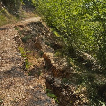 CINGOLI: LA FRANA OSTACOLA IL B&B IN LOCALITÀ PANICALI