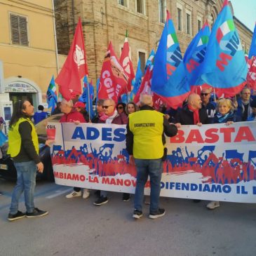 SCIOPERO GENERALE: MANIFESTAZIONI IN CINQUE PIAZZE DELLE MARCHE