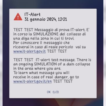 IT ALERT, SIMULAZIONE DEL COLLASSO DELLA DIGA DI RIO CANALE