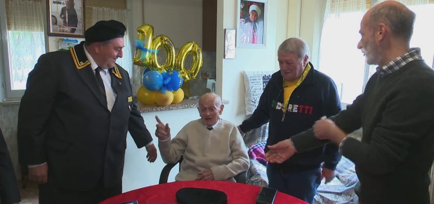 NONNO CARLO FESTEGGIA 100 ANNI NELLA SUA CORINALDO